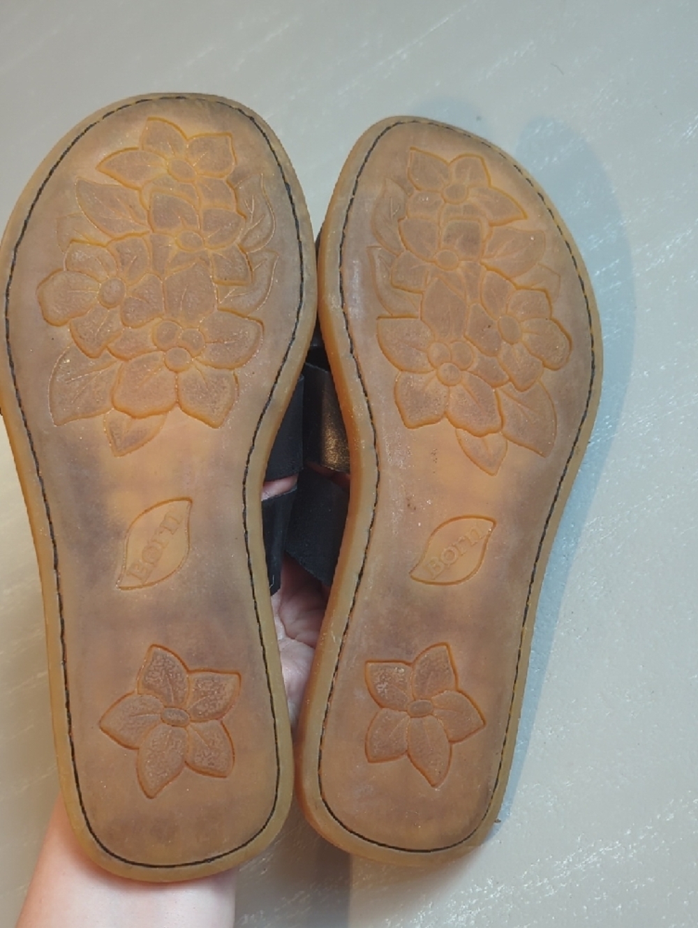 Born Black Leather Slide Sandals - Picture 5 of 5